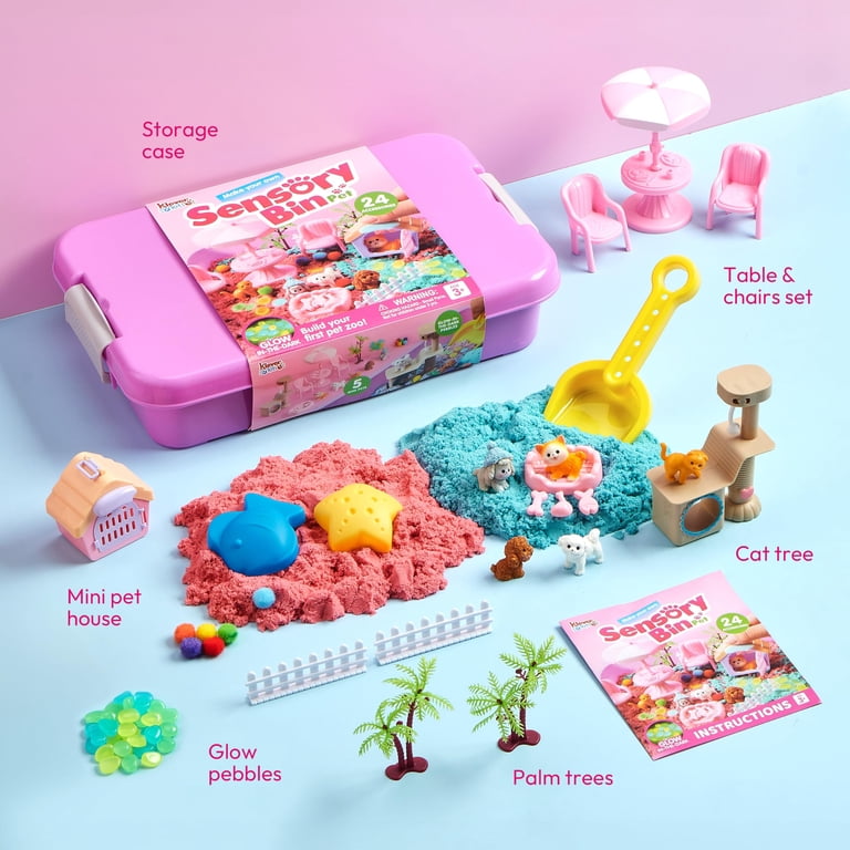 Pet-Themed Sensory Bin with Glow-in-the-Dark Stones photo 7