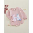 thumbnail image 5 of Infant Baby Boy Girl Easter Outfits Rabbit Embroidery Bubble Romper Long Sleeve Sweatshirt 1 3 6 9 12 Months Cute Spring Clothes, 5 of 8
