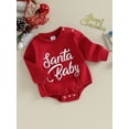thumbnail image 3 of Newborn Baby Girl Boy Christmas Outfit Who Stole Long Sleeve Bubble Romper Sweatshirt Onesie Cute Fall Clothes, 3 of 9