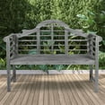 thumbnail image 3 of Lutyens 51.2" 3-Seat Arched 600-Lbs Support Acacia Wood Outdoor Garden Patio Bench, Gray, 3 of 8