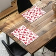 thumbnail image 4 of Hvmvliv Valentine's Day Heart-Shaped Placemat with Linen Material - Heat-Resistant Table Cover for Dining Room, Kitchen, and Party Decor Red, 4 of 6