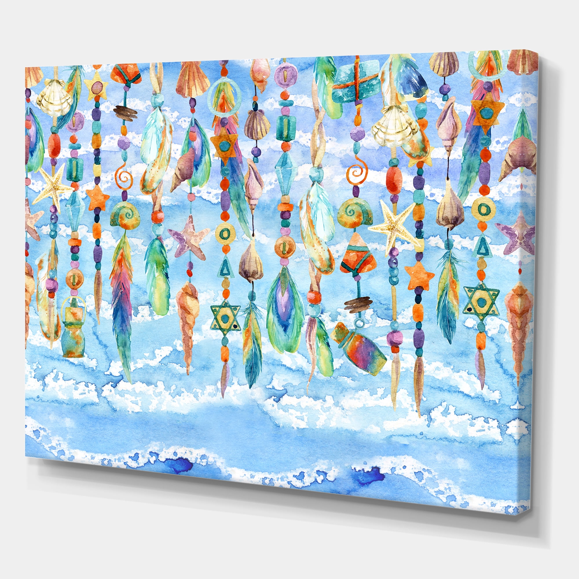 Designart ' Jewelry of Beads and Sea Shell ' Traditional Canvas Wall Art Print