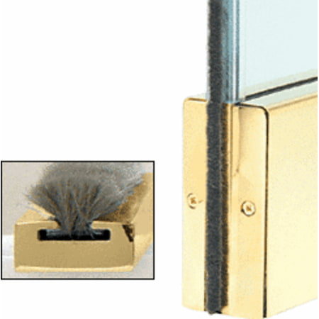 CRL Polished Brass Weatherstrip Kit with Clear Polycarbonate Channel for 4" Square Rail