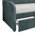 thumbnail image 5 of Castle Place Corduroy Luxe Twin Daybed with 2 Storage Drawers, Light Blue, 5 of 8