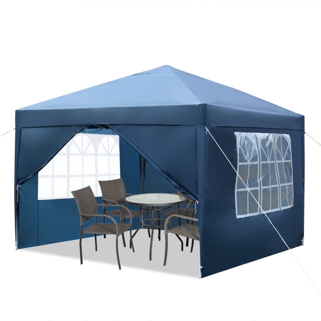 Zimtown 10'x10' Ez Dosel Emergente para Fiesta de Bodas con 4 Lados Azul y Bolsa de Transporte