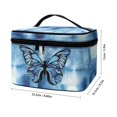 thumbnail image 6 of HELLHERO Blue Butterflies Large Capacity Cosmetic Bags Large Capacity Makeup Organizer With Brush Storage Wide-open, 6 of 6