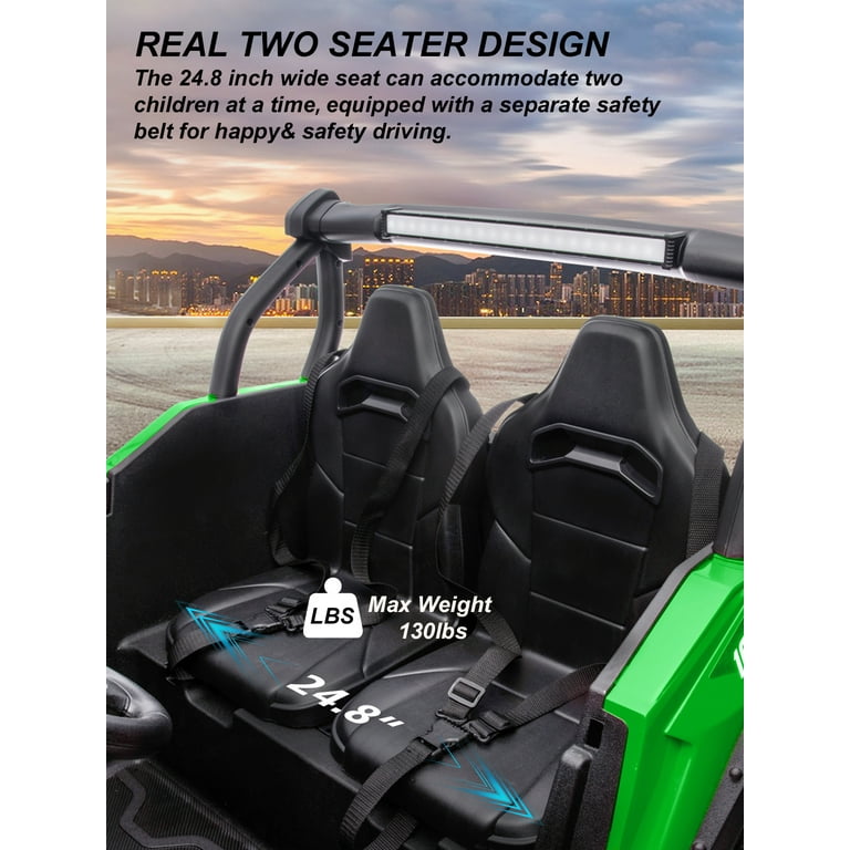 OTTARO 24V Ride on Cars 2 Seater 4WD Electric Cars Vehicles for Adults and Kids Green