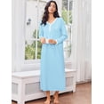 thumbnail image 4 of Ekouaer Cotton Nightgowns for Women Long Sleeve Nightgown Full Length Night Gown Soft Comfy Nightdress Button Sleep Shirts, 4 of 6