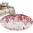 thumbnail image 2 of Red Eucalyptus Leaves Round Area Rug 3 FT, Small Kitchen Bathroom Mats, Summer Botanical Weeping Wooden Washable Indoor Outdoor Throw Runner Carpet Non-Shedding Doormat for Table Shower Sofa Entryway, 2 of 8
