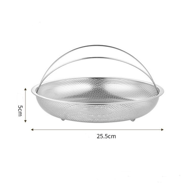 Panier avec Poignée en Acier Inoxydable avec Poignée, Trou Dense en Acier Inoxydable, Panier Épaissi, Panier d'Égouttage, Panier de Lavage pour Riz et Légumes, Panier de Lavage pour Fruits
