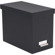 Bigso John Fiberboard Label Frame Desktop File Storage Box | Dark Grey