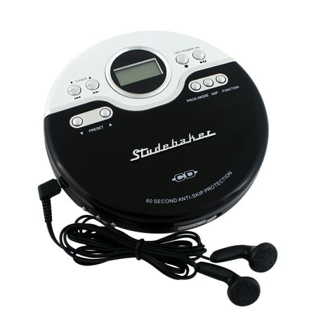 Studebaker - Portable CD Player with FM Radio - Black/White