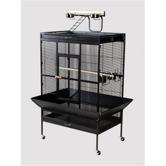 30 in. x 22 in. x 63 in. Wrought Iron Select Cage - Black
