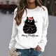 thumbnail image 4 of Ropa de Feliz Navidad para mujer, Jersey ligero de dibujos animados con Gato esponjoso, sudaderas gráficas dulces para mujer, 4 of 5