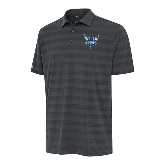 Men's Antigua Pewter Charlotte Hornets Tunnel Polo