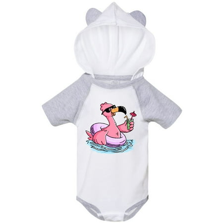 

Inktastic Flamingo with Sunglasses Pool Float and Drink Gift Baby Boy or Baby Girl Bodysuit