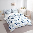 thumbnail image 2 of Erosebridal Blue Whale Bedding Comforter Set 7 Pieces For Boys Girls,Teens Ocean Theme Animal Boat Full Bedding Set,Microfiber Bedroom Decor, 2 of 6