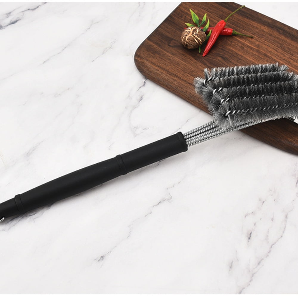 Grill Brush and Scraper, Extra Strong BBQ Cleaner Accessories, Safe Wire Bristles Barbecue Triple Scrubbers Cleaning Brush for Gas/Charcoal Grilling Grates