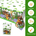 thumbnail image 3 of KAINSY Jungle Table Cloth Cover Safari Animals Party Plastic Disposable Tablecloth Waterproof 54 x 108inch Birthday 1pc, 3 of 7