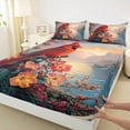 thumbnail image 3 of Feelyou Kawaii Robin Bird Bed Sheets for Teen, Dreamy Cherry Blossoms King Sheets, Farmhouse Lake Sheet Set, Breathable Home Decor, 4-Piece, 3 of 7