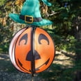 thumbnail image 5 of In the Breeze 2497 — Pumpkin with Hat Hanging Ball Spinner — Halloween Wind Spinner — Seasonal Outdoor Decoration, 5 of 5