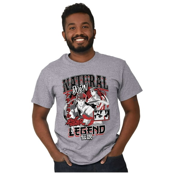 Street Fighter Natural Born Legend Men's Graphic T Shirt Tees Brisco Brands S