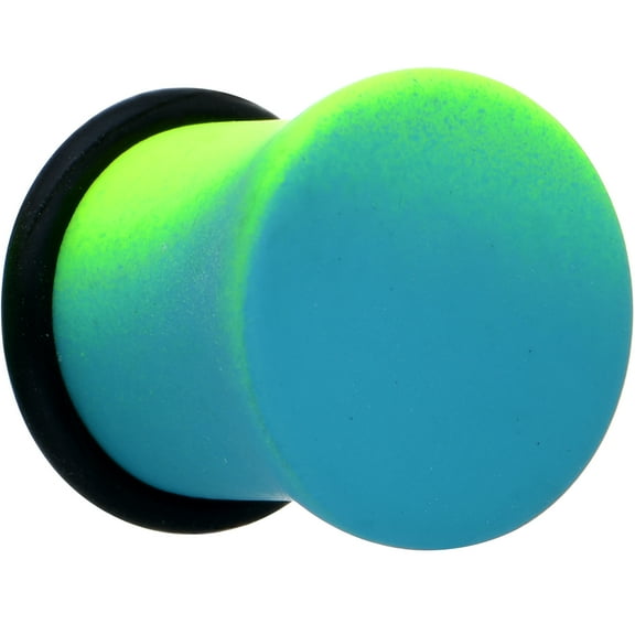 Body Candy Womens 2Pc 00G Ear Plugs Green Blue Ombre Matte Acrylic Single Flare Ear Plug Gauges Set of 2