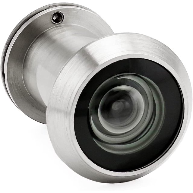 Visor de puerta de cobre macizo Ø22 mm Visor de puerta de gran angular de 200° con cubierta protectora ajustable para puertas de 35-60 mm (plata cepillada) esquí esquí Gafas de esquí