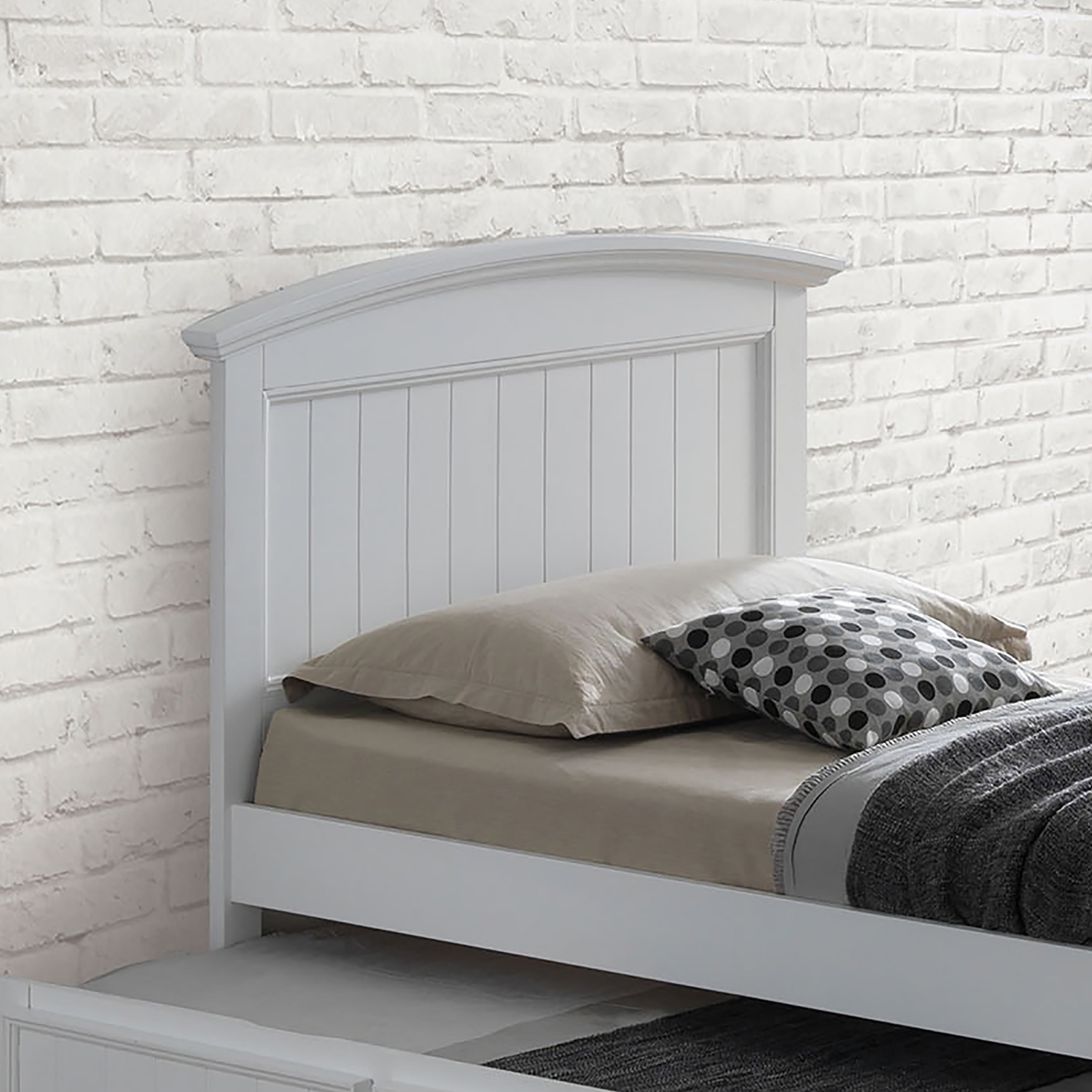 Furniture of America Livia Kids Solid Wood Twin Captain Bed, White