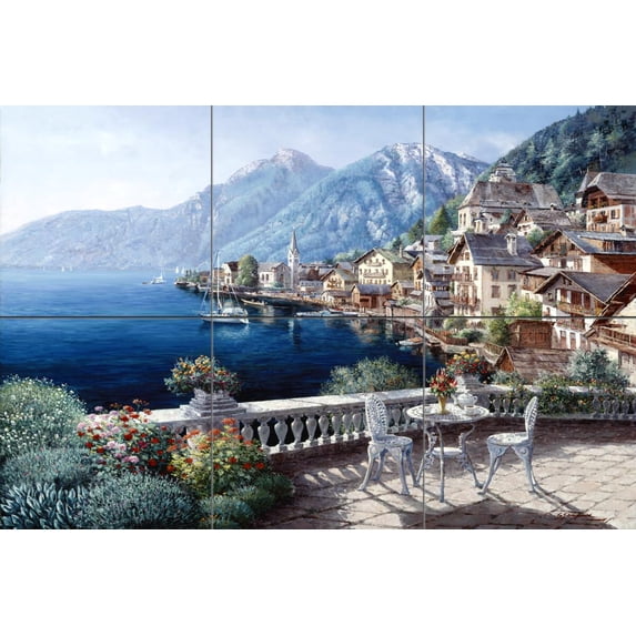 Tile Mural Kitchen Backsplash - Hallstatt Austria - by Sam Park/Soho Editions