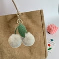 thumbnail image 5 of Anhility Furry Cherry Keychain, Super Soft Cherry Bag Charms, Fit for Bags&Wallets, Car Cherry Accessories Keychians Gifts for Women Mom Daughter Christmas Bag Accessory, Gray, 5 of 6