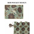 thumbnail image 6 of Mediterranean Living Room Curtains 2 Panel, Vintage Morocco Abstract Pattern Brown Green Cafe Window Treatment, Farmhouse Bedroom Bathroom Kitchen Curtains Drapes 104"x54", 6 of 6