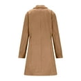 thumbnail image 4 of Women Pea Coats Winter Warm Lapel Collar Single Breasted Trench Coat Business Long Jacket Overcoat Coffee 2XL, 4 of 7