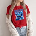 thumbnail image 3 of Pop cazadora para niña Demo-n Hunters Round-Neck Printed Anime Trio Poster T Shirt （Red）, 3 of 3