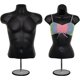 thumbnail image 1 of Conjunto De Torso De Cuerpo Con Espalda Hueca De Maniquí Negro Masculino Y Femenino Con Soporte De Metal Con Poste De Metal Y Gancho Para Colgar Tamaños S-M, 1 of 5