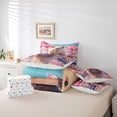 thumbnail image 6 of Homewish Cartoon Capybara Rodent 7-Piece Twin Bedding Sets,Rustic Lotus Flower Bedding Comforter Set,Pink Brown Sheet Sets For Girls Kids,Super Cozy Room Decor Reversible, 6 of 8