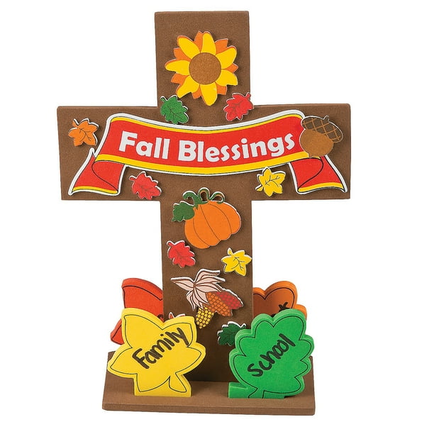 Fall Blessing Stand Up Foam Cross Craft Kit Craft Kits 12 Pieces