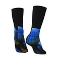 thumbnail image 5 of Uemuo Blue Viper Snake Pattern Women's Crew Socks, Soft Durable Breathable Moisture-Wicking with Odor Control Cotton socks, 5 of 9