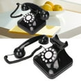 thumbnail image 4 of Retro Telephone, Old Fashion Backup Function Noise Canceling Button Dial Flash Memory Function Corded Phone Black  For Office, 4 of 8