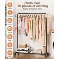 thumbnail image 6 of VigorPro Heavy Duty Rolling Garment Rack，Mental Clothing Rack for Hanging with Stroage Shelf and Hooks（Black, 46"）, 6 of 8