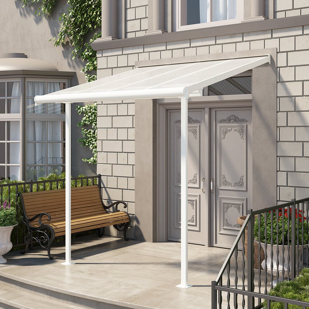 PalramCanopia Sierra Patio/Door Cover, 8' x 8', White/Clear Walmart