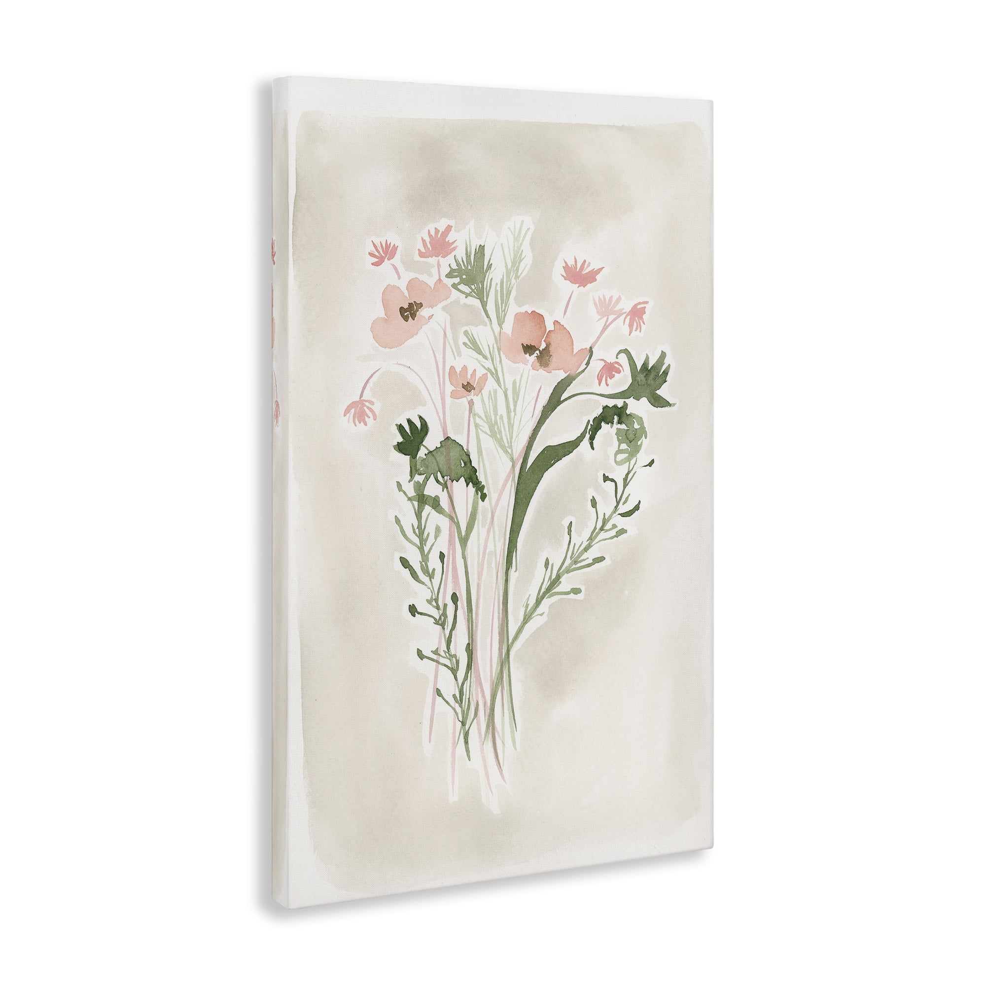 Stupell Industries Soft Organic Florals Botanical & Floral Painting Gallery Wrapped Canvas Art Print Wall Art, 16 x 24