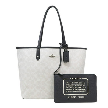 City Light Tote - Coach Reversible PVC City Tote Chalk Midnight