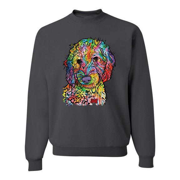 Dean Russo Sweet Poodle Dog Lover Unisex Crewneck Graphic Sweatshirt, Charcoal, XX-Large
