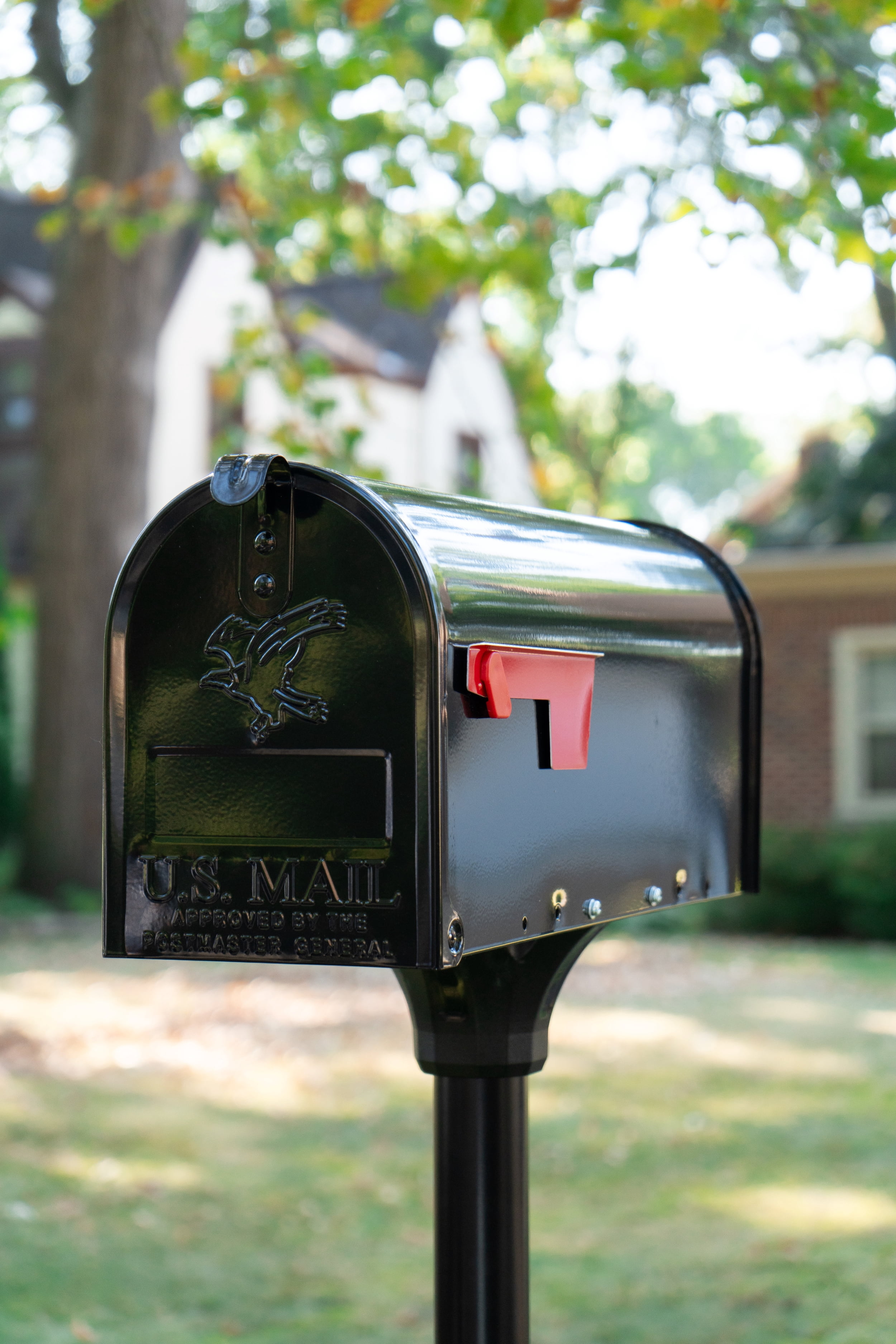 (2 pack) Architectural Mailboxes Elite Galvanized Steel, Large, Post-Mount Mailbox in Black