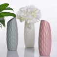 thumbnail image 2 of Floreros de plástico, 3 pcs florero decorativo moderno, adorno de escritorio decorativo de plástico florero para la cocina sala de estar dormitorio oficina (zhakou-a) Feliz Sencillez, 2 of 2