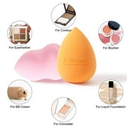 DUcare Flat Top Kabuki Brush with Reusable Makeup Sponges, Foundation Brush, Pink
