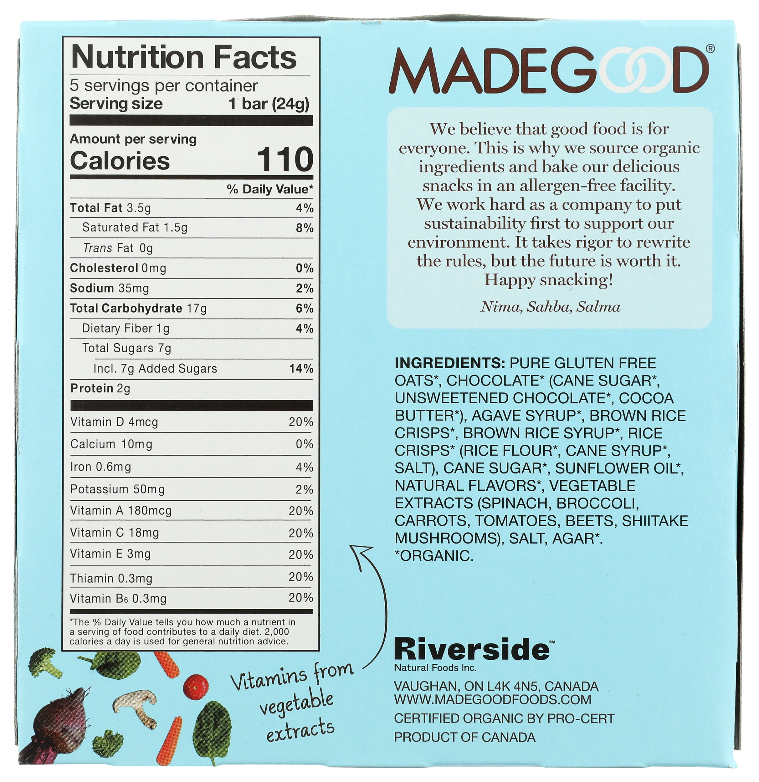 Madegood Organic Drizzled Granola Bars Vanilla/ 4.2 Ounce, Pack Kof 6