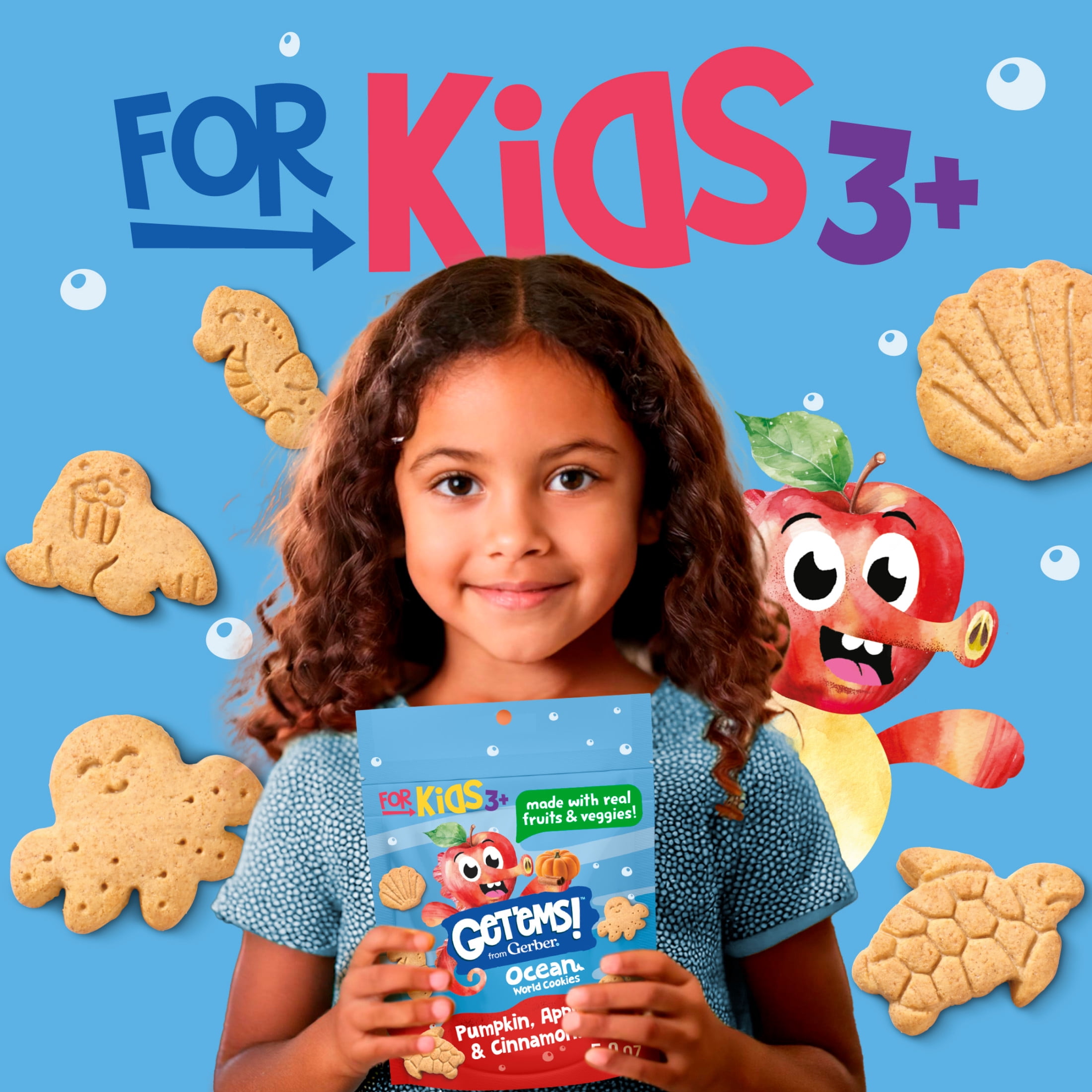 Get'ems! Kid Snacks, 5 oz Bag, Pumpkin Apple Cinnamon Cookies