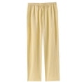 thumbnail image 3 of Women's 98% Cotton Loose Fit Pajama Pants, Elastic Waist with Drawstring, Soft & Breathable Full Length Lounge Pants, Casual Summer Spring Sleepwear, Womens | VerBelle,Yellow M, 3 of 9